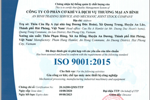 CHỨNG NHẬN HỆ THỐNG QUẢN LÝ CHẤT LƯỢNG ISO 9001 - 2015