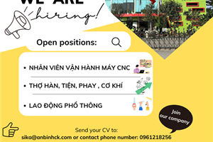 GÓC TUYỂN DỤNG : CƠ HỘI VIỆC LÀM TẠI AN BÌNH - CÔNG TY CƠ KHÍ VÀ CHẾ TẠO MÁY HÀNG ĐẦU VIỆT NAM